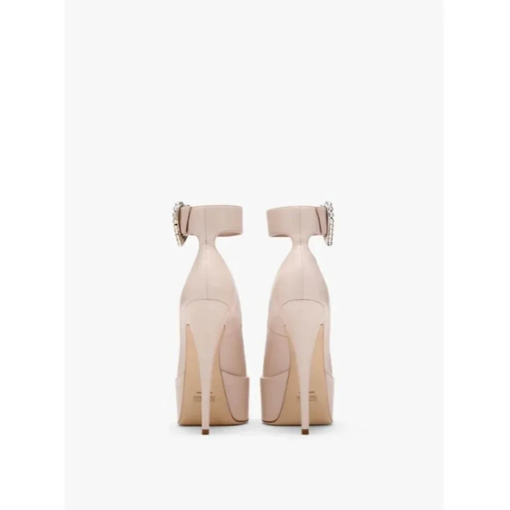 Paris Texas NANCY LOVE Desert Rose Nappa Leather Platform Pumps Shoes Size: 8.5 - Picture 4 of 8